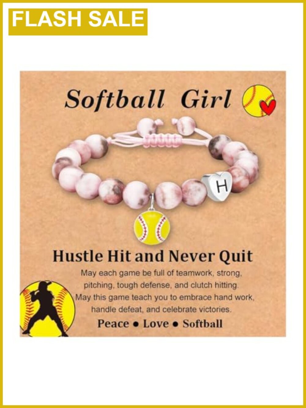 Girls Volleyball Soccer Charm Bracelet Heart Initial Jewelry Gift